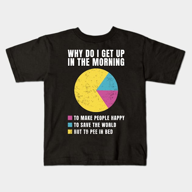 Why Do I Get Up In The Morning Funny Saying Kids T-Shirt by Visual Vibes